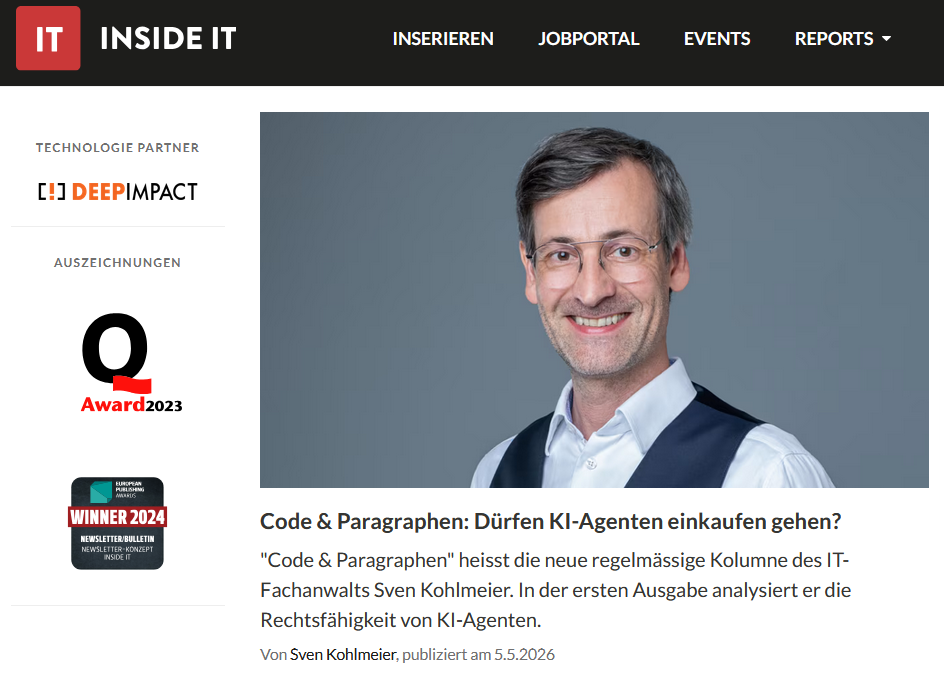 Kolumne Code & Paragraphen: Inside IT